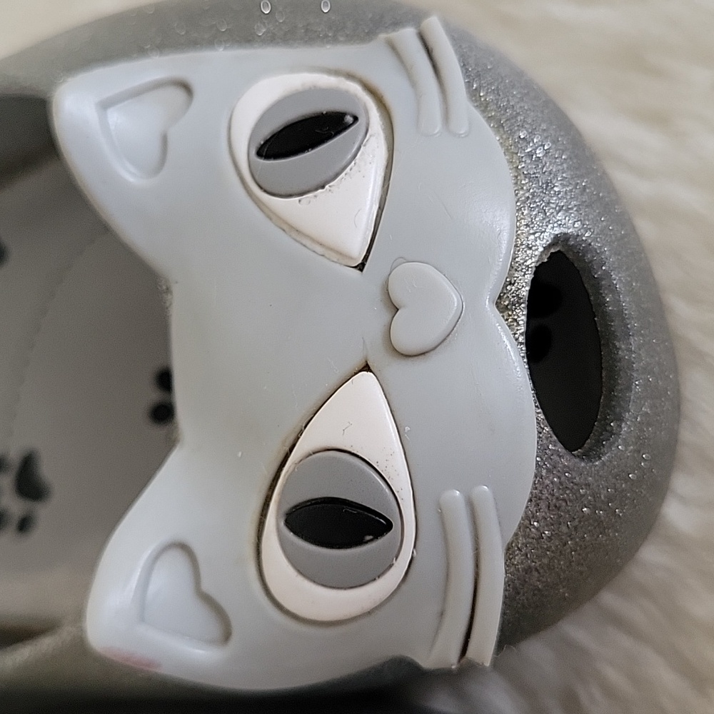 MINI MELISSA Jelly Silver Cat Shoes. Size 10 - Picture 4 of 12